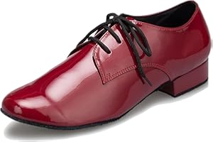 MINITOO Mens Lace-up Leather Synthetic Ballroom Professional Dance Shoes