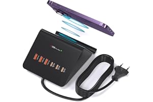 WUKUR 100W Caricatore USB C da Caricabatterie Wireless 15W,Stazione di Ricarica Multiplo da 45W USB C Laptop Alimentatore per Computer, telefono cellulare, tablet. (black)