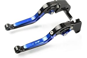 MZ-STORE Adjustable Plegable Palanca de Embrague de Freno CNC Aluminio para Suzuki GSXR 600 2006 2007 2008 2009 2010 GSXR 750 2006 2007 2009 2010 GSXR 1000 2005 2006-Negro+Azul+Negro+Azul
