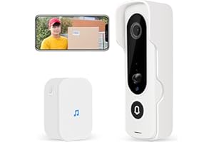 JeaTone Campanelli video 1080p Radiotelefono con cicalino, angolo di vista 166°, rilevamento del movimento, audio bidirezionale, ip64 impermeabile, SD e cloud di archiviazione, PIR Human Detection