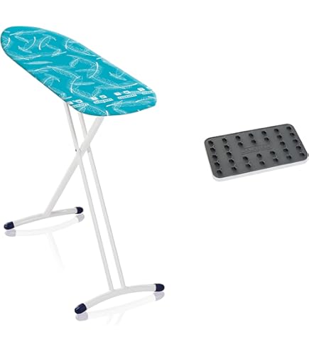KINGRACK Opvouwbare strijkplank met strijkplank, strijkplank met in hoogte verstelbare functie, stabiele strijkplankhouder met extra dikke hoes en metalen poten, 33 x