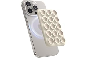 elago Magnetyczny uchwyt na telefon z przyssawką, kompatybilny z etui MagSafe - zdejmowany silikonowy uchwyt na iPhone, idealny do selfie i filmów bez użycia rąk na TikTok i Instagramie (beżowy)