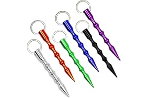 SunAurora 6 Piezas Kubotan autodefensa,Llavero del aumentador de presión,Llavero de Defensa Personal para Martillo de Emergencia,Llavero de Supervivencia al Aire Libre Mujer