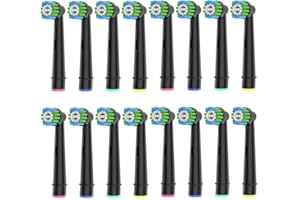 VALUABLETRY 16 Stück Aufsteckbürsten Kompatibel mit Braun Oral B Elektrische Zahnbürsten, Professional Precision Clean Ersatzbürstenköpfe. Schwarz