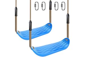 SELEWARE Asiento de Columpio de plástico Antideslizante, Juego de Columpio de árbol Resistente con Cuerda Ajustable y mosquetones para niños y Adultos, Repuesto de Asiento de Patio de recreo para