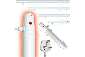 Elixir Gardens Low Energy TH01-B Tubular/Tube Heater Adjustable Thermostat Bathroom Greenhouse Garage Shed | 1ft,2ft,3ft,4ft Available | 1ft / 30cm / 60W