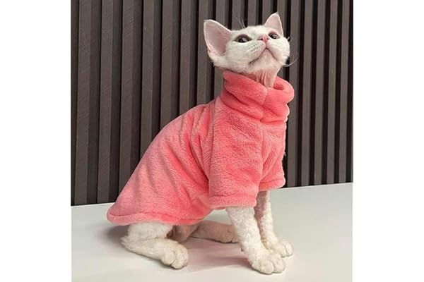 MOKATES Vêtements d'hiver pour chat Sphinx chaud à capuche pour animaux domestiques Manteau épais pour chatons Costumes Chihuahua Automne Double Face Plus Velours XS