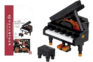 Bandai - Nanoblock - Pianoforte a Coda - Mini personaggio a mattoncini - Gioco di costruzione - Kit di costruzione di figurine di strumenti musicali in pixel - NBC336