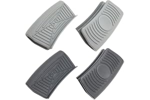 Huture 2 pary silikonowych łapek do garnków, uchwyt do uchwytu, szary, trwały, czarny, uchwyt do garnka, antypoślizgowe uchwyty zaciskowe, ochrona palców, do kuchni, gotowania, grillowania, pieczenia