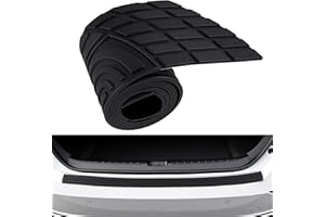 LESANM Universal Car Rear Bumper Protector 104 x 8.5cm Boot Protector for Pickup Truck Suv Car Accessories, Non-Slip Rubber Guard, Waterproof Anti-Scratch Rubber Black -Pointed