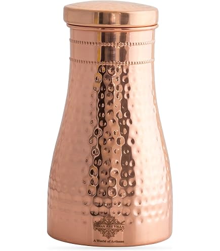 Pure Copper Water Bottle 1000ml With Cup - Ayurvedic Health Benefits, Perfect For Home, Office & Gifting - View #7
