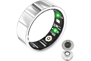 LONGLU Anillo inteligente para hombres y mujeres, anillo de seguimiento de fitness con frecuencia cardíaca, presión arterial, oxígeno en sangre, sueño, deporte, IP68 impermeable, rastreador de salud