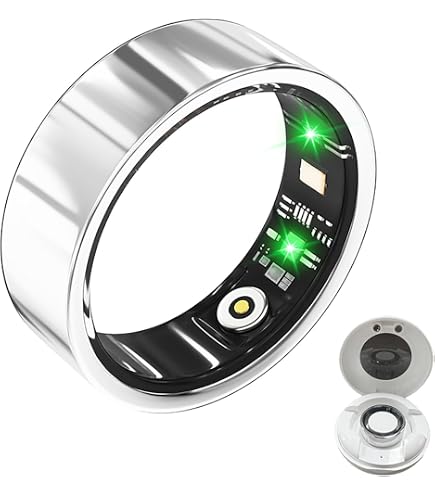 Produktbild von Findtime Smart Ring Fitness Ring Mit Display LED Anzeige Smartring Herren Damen Android IOS Schrittzähler Pulsmesser SpO2 Fitness Tracker Ring Schlaf Aktivitätstracker IP68 Tik Tok Scrolling Ring