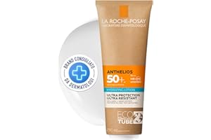 La Roche-Posay Anthelios, Latte Idratante SPF50+, Per Pelli Sensibili e Allergiche, Elevata Protezione UVA, Con Tecnologia Netlock, Tubo con 75% in Meno di Plastica*, 250 ml *Rispetto a Tubo Standard