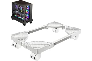 Aghoer PC-stativ, mobilt CPU-stativ, universellt med fyra hjul, med låsbara hjul, datortillbehör, datorer, komponenter och ti