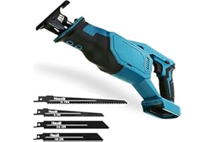 ANUPTTA® Akku-Reciprosäge für 18V Akku, variabler Drehzahl von 0-2800 SPM, Hublänge 32mm, Säbelsäge mit 4 Sägeblätter, Schnellspannfutter, Ideal zum Schneiden von Holz und Metall