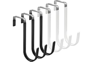 FYY 6 ganchos para colgar sobre la puerta, ganchos de goma para evitar arañazos, ganchos organizadores resistentes para sala de estar, baño, dormitorio, cocina, colgar ropa, toallas, sombreros,