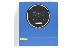 Aninerel Inverter ibrido da 5 kW 48 Vdc a 230 Vac, modulo WiFi integrato, 2 prese, PV 60 – 500 Vdc, Off Grid Pure Sinus Onda Solar Inverter 100 A MPPT Per batterie al litio e al piombo