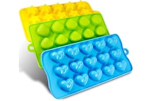 Voarge 3er Set in verschiedenen Formen eiswürfelform silikon, Herzen, Sterne und Muschel - Silikon Schokoladenform - Spaß, Kinder Spielzeug Set, für Eiswürfel, Schokolade, Süßigkeiten