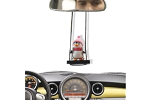 JIRENSH Rückspiegel Anhänger Auto,Rückspiegel Anhänger,Autospiegel Anhänger,Schwingender Pinguin Auto Spiegel Anhanger,Für Auto Innenausstattung, Büro nach Hause Dekoration Anhänger (Seillänge: 20cm).