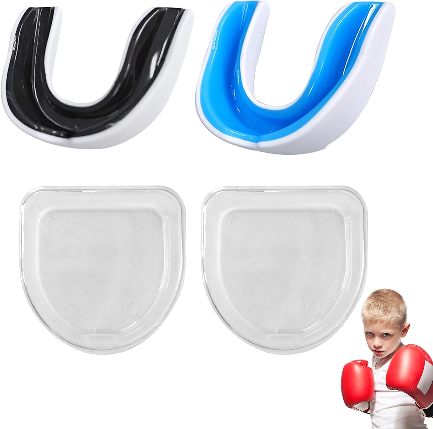 Protector Bucal Niños 5-8 Años (2 Unidades) - Boxeo, Rugby, Hockey - Tecnología de Doble Densidad - EVA
