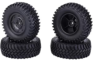 Dilwe RC Autoreifen, 100mm Durchmesser Reifen Zubehör für 1/10 Ferngesteuertes Auto(Schwarz)