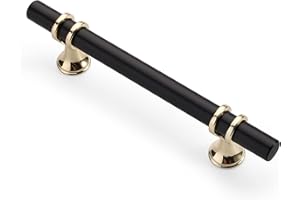 Coinkoly Lot de 10 Poignee de Meuble Cuisine Noir&Doré Poignées Entraxe 96 mm Poignet de Porte Cuisine Poignée Meuble Poignée Cuisine Poignée poignée de chambre à coucher CK-EU0004