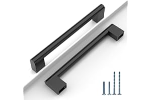 9BUILD Lot de 10 Noir Poignee de Meuble Entraxe 128mm Cuisine Poignée Acier Inoxydable Meuble Poignet de Porte Cuisine Poignées pour Placards Poignet Meuble Cuisine EU0030