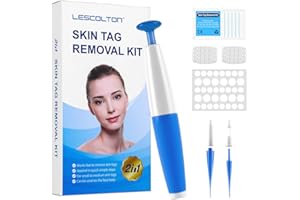 Lescolton 2 en 1 Auto Skin Tag Remover Kit para eliminar verrugas de micro a grande (1 mm a 5 mm) 40 bandas eliminador de verrugas