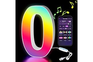 Kangtaixin Números Luminosos con USB, Números de Luces LED Iluminadas Control APP, Luces Números de neón, Luces de Noche para Pared, Fiesta de Cumpleaños, Navidad, Decoración de Boda, Números - 0
