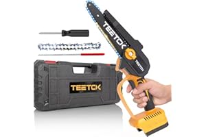 WAKKAPEINT Mini Chainsaw 6-inch Compatible with DeWalt 20V Max Battery, Upgraded Brushless Cordless Chainsaw, One-Handed Portable Handheld Chainsaw for Garden Courtyard Tree Branch Wood Cutting(Tool Only)