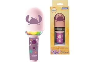 Lexibook, Disney Stitch Angel, Micrófono de Karaoke Angel - Micrófono con Efectos sonoros y Luminosos, Rosa, MIC280D1