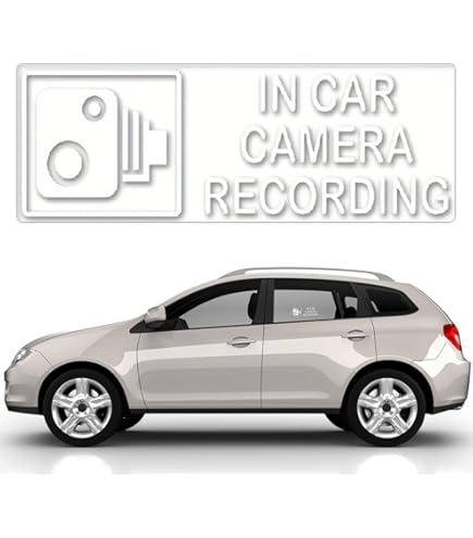 Adesivo DashCam Italiano - Segnalazione Telecamera Auto, Trasparente 10x4 Cm, Antifurto - Foto 5