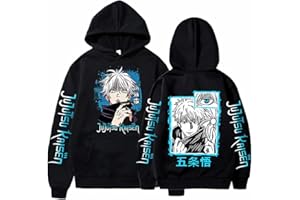 CHAROUS Manga Jujutsu Kaisen Cosplay Satoru Gojo Cartoon Hoodie,Unisex Loose Sweatshirt Used for Anime Fans Gift