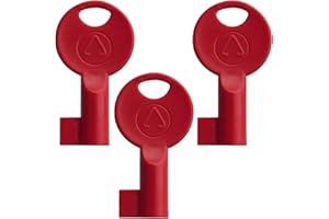 TRUMED Red Fire Alarm Keys – Universal Metal Reset & Replacement Keys for Break Glass Call Points, Fire Alarm Panels & Testing – 3-Pack - C-TEC S-Key for CFP Panels