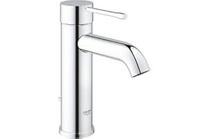 Grohe Essence - Grifo de lavabo monomando con vaciador automático y función de ahorro energético, con conexiones flexibles (Ref. 23591001)