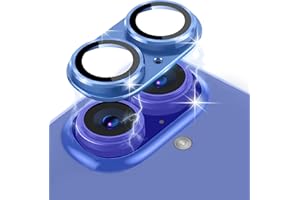 LanQii Kamera Schutzfolie Kompatibel mit iPhone 16/iPhone 16 Plus, Metall Kamera Panzerglasfolie, 9H Härte Volle Bedeckung Linse Kameraschutz für iPhone 16/iPhone 16 Plus, Blau