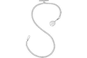 ALWESAM Pocket Watch Chain Albert T-Bar Chain Antique T Shaped Hanging Watch Chain 14 Inch Single Link Vest Belt