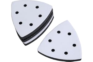 YOUNG WOLF 4 Stück 93 mm 6 Löcher Haken weiche Schnittstelle Pad Dreieck-Schleifschleife Schwamm Kissen Pad für Schleifmaschinen schlagfeste Geräuschreduzierung