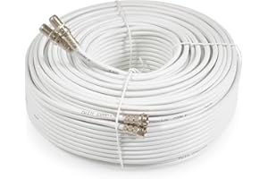 VIEWI SSL Satellites 10 m Twin Satellite Shotgun Cable Extension Kit with Fitted F Connectors for Sky HD Q and Freesat - White (10 Meter, White)