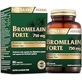 Nutraxin Bromelain Forte &ndash; 750 mg Bromelain, Yeşil &Ccedil;ay Ekstresi, Krom ve Probiyotik İ&ccedil;eren Tablet &ndash; 60 Tablet &ndash; Alerjen İ&ccedil;erm