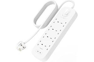 Belkin 8-Outlet Surge Protector Power Strip, Wall-Mountable with 8 AC Outlets, 2M Power Cord, & Green Indicator Light - 2 USB-C Ports w/USB-C PD Fast Charging - 900 Joules of Protection