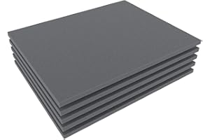 MMASPORT Lot de 5 feuilles en polyéthylène expansé de 10 mm d'épaisseur, isolant pour rembourrage, mousse expansée pour protection, emballage, modélisme, 40 x 30 cm, gris anthracite