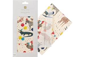 Talking Tables Carta velina per feste safari, 4 fogli, 50 x 70 cm, carta velina ecologica, confezione regalo, divertente festa per bambini, festa di compleanno, safari con animali, Madagascar,