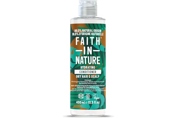 Faith In Nature Après-Shampooing Bio à la Noix de Coco, Hydratant pour Cheveux et Cuir Chevelu Secs, Végan et Non Testé sur les Animaux, Sans SLS, Silicones ni Parabènes, 400 ml