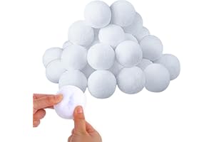 Gukasxi 30 sztuk sztucznych śnieżek 6 cm dla dzieci do użytku wewnątrz i na Boże Narodzenie, białe śnieżki do majsterkowania, miękkie, pluszowe, na zimę, dekoracja bożonarodzeniowa