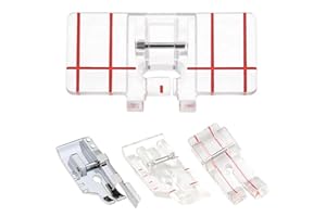 LGEGE Piedino per macchina da cucire, set da 4 pezzi, 1/4" con guida, piedino guida per trapuntatura, piedino parallelo, 4 stili per Brother Singer e altre cuciture a gambo basso