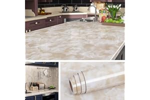 LIVELYNINE 500cm x 90cm szeroka folia marmurowa do meble biurko stolik kawowy stół do jadalni folia blat kuchenny samoprzylepna tapeta meble złota folia marmurowa samoprzylepna tapeta kuchnia beżowy wysoki połysk