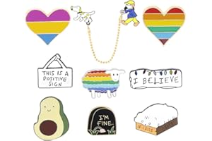 EQLEF Pin Anstecknadel Emaille Anstecknadel Abzeichen Set Nette Brosche Pins für Frauen und Männer Jacken Shirts Taschen (9 stücke)