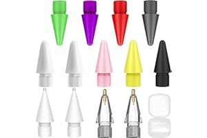 BMHNQ 13 Pieces Pointe Compatible avec Apple Pencil 1 & 2 Génération Apple Pencil Pointes Remplacement Fine comme des Pointes Rechange Compatible Nibs Remplacement pour Apple Blanc Embout Mine Stylet